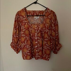 Rachel Zoe Red and Orange Floral top